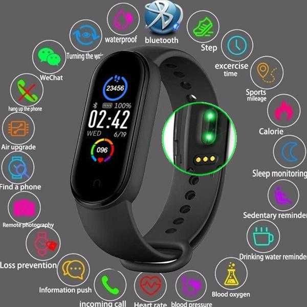 Фитнес-Трекер M5 Часы Браслет Smart Band Пульс Давление Уведомления