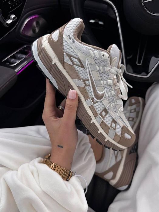Жіночі кросівки Nike P-6000 бежево-білі стильні повсякденні кроси