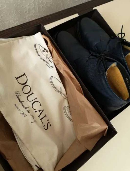 Зимняя мужская обувь Doucal's туфли мех италия ручная работа