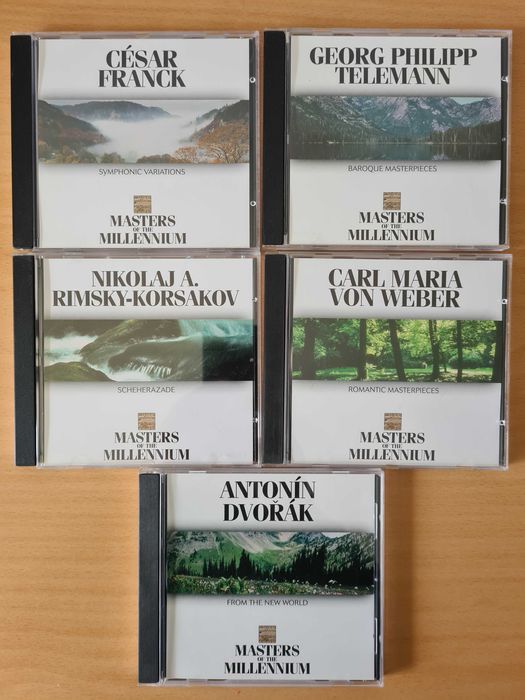 5 CDs audio de música clássica da coleção "Masters of the Millennium"