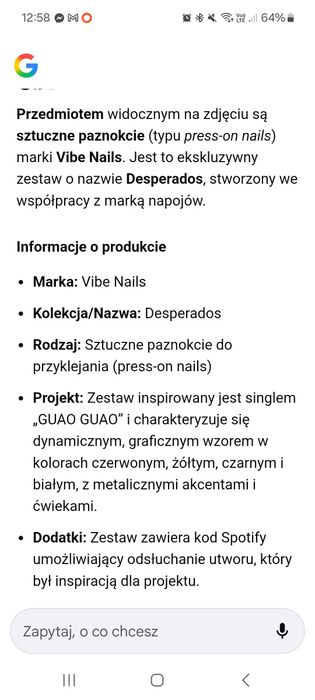 Sztuczne paznokcie,  tipsy. Desperados + Spotify