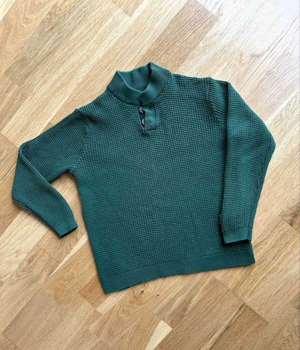 Zielony bawełniany sweter dla chłopca r. 110