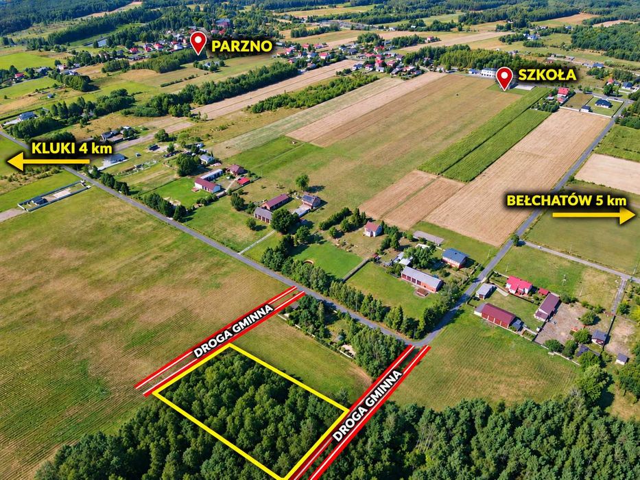 OKAZJA 28zł/m2 Działka 3400 m² z bezterminowymi warunkami zabudowy Bełchatów okolice
