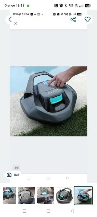 AIPER bezprzewodowy robot jeździk odkurzacz do basenu praca do 90 MIN
