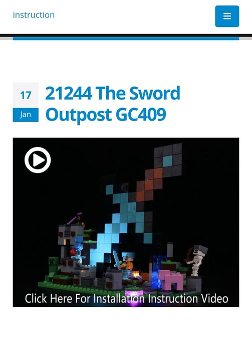 Lego освітлення різне  для Stich  Minecraft The sword outpost