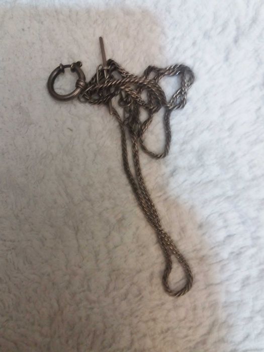 Relógio de bolso com fio em prata em bom estado