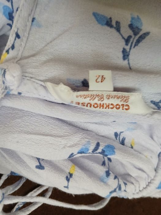 Lawendowa sukienka w niebieskie  kwiatki  42  C&A