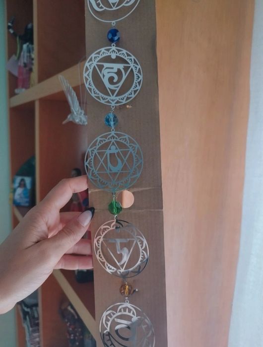 Pendente 7 Chacras con cristal multifacetado 
Pendente com cristal mul