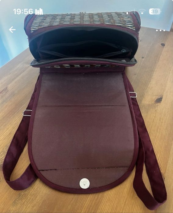 Mala de palhinha bordeaux