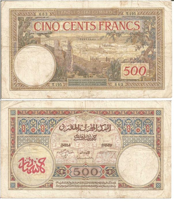 Notas Marroquinas e Francesas