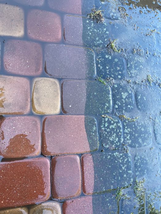 Mycie kostki brukowej elewacji dachów