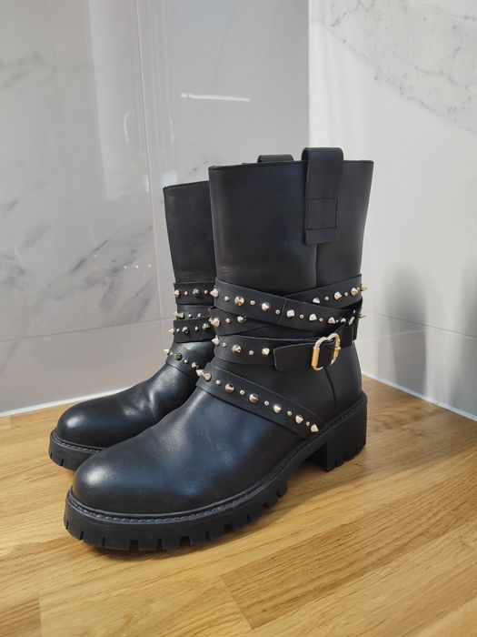 Botki Twinset Milano skóra naturalna 38