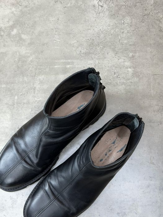 COS Black Leather Zip Ankle Boots чоловічі черевики Оригінал