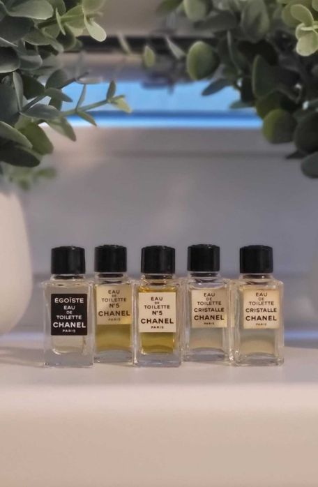 Miniaturki vintage Chanel po 4 ml: 2 x Cristalle 2 x No 5 1 x Egoiste