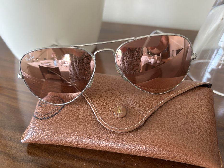 Oculos de sol Rayban rosa espelhados