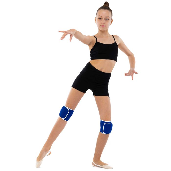 Наколінники спорт дитячі для танців та гімнаст XS 2шт чорний/блакитні