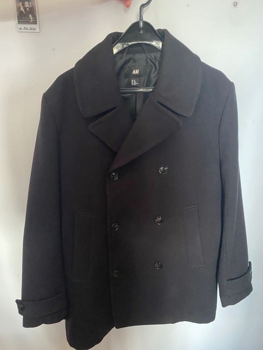 Nowy  ciepły czarny płaszcz męski h&m