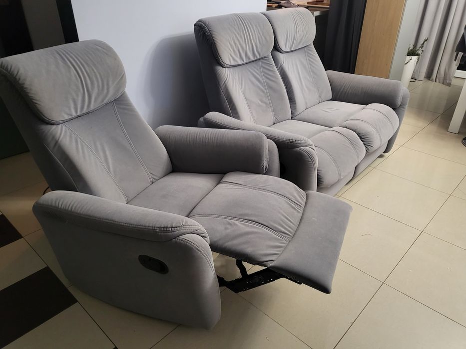 Zestaw wypoczynkowy, fotel + sofa 2 osobowa relax Wołomin • OLX.pl