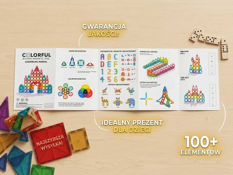 Klocki Magnetyczne 100 el. KREATYWNE