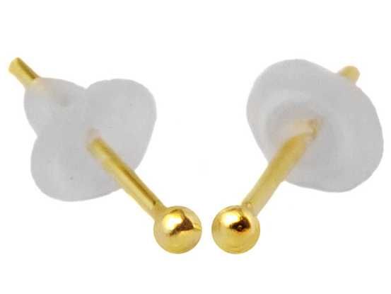 VERSIL kolczyki sztyfty kulki 1,6 mm złocone SREBRO 0,925
