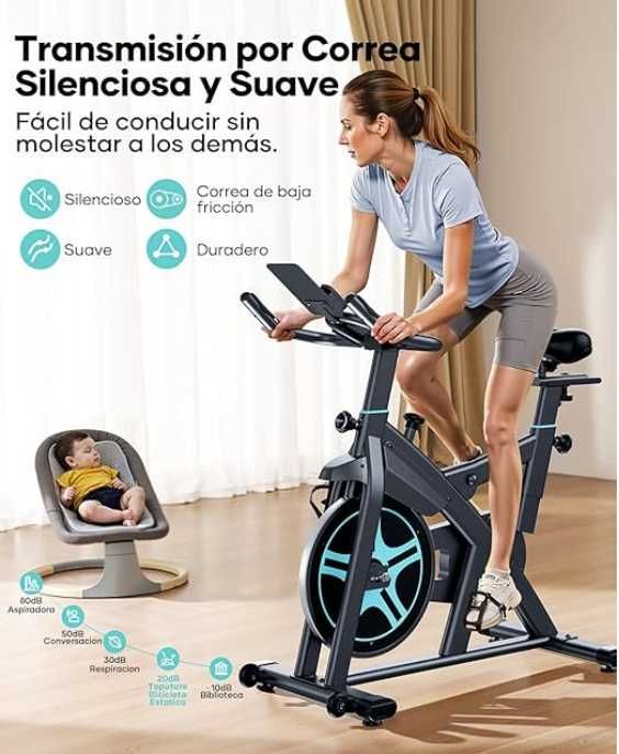 Bicicleta estática nova por 189 eur (custa 274), com voltante de 15 kg - rating 4.8 na Amazon