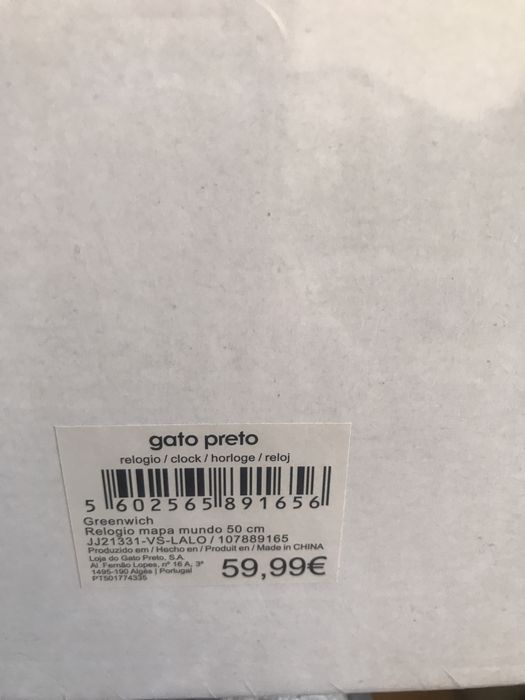 Relogio de parede gato preto