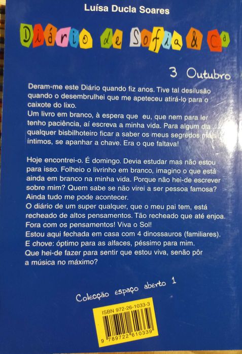 Livro " Diário de Sofia e companhia"