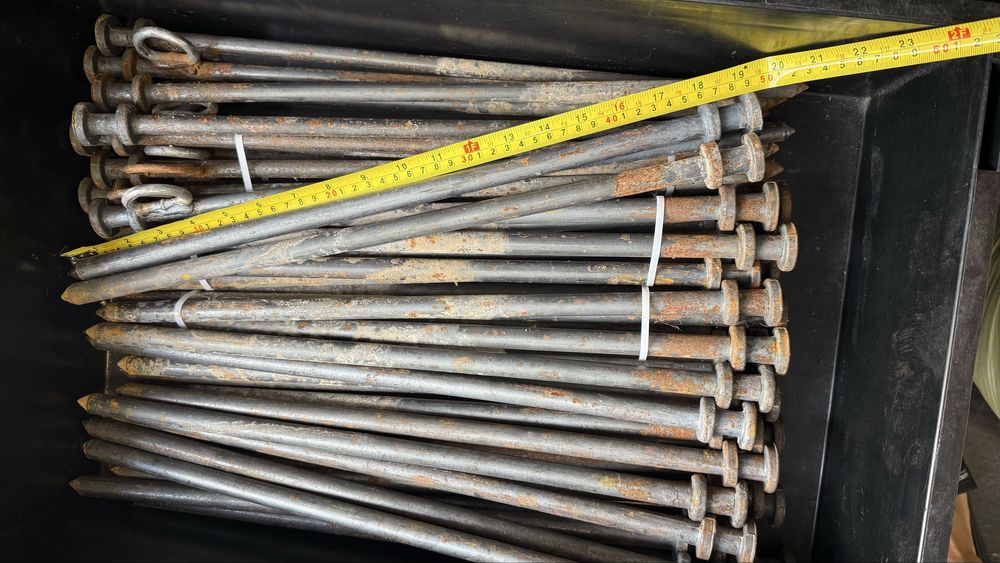 Kotwy wbijane bolce grube mocne 45 sztuk 50cm x 1.5cm do namiotu wiaty