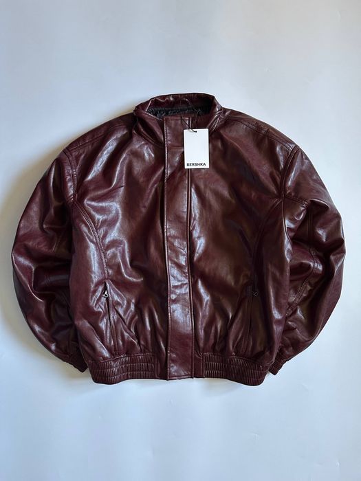 Шкіряна Куртка Bershka Leather Jacket Бершка Шкірянка Бомбер Кожанка
