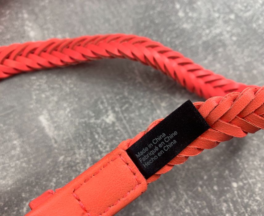 Pasek przeplatany - neonowy różowy / pomarańczowy - HIT!