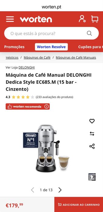 Maquina cafe De Longhi