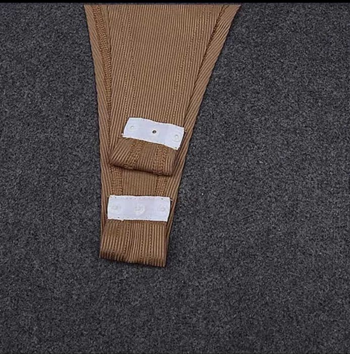 Dzianinowe body na ramiączkach bez rękawów gorset rozpinane biały ro L