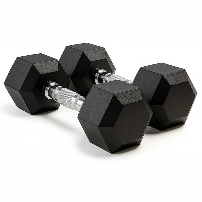 Hantla hantle hex żeliwny do ćwiczeń gumowany żeliwo 2x8kg powlekane