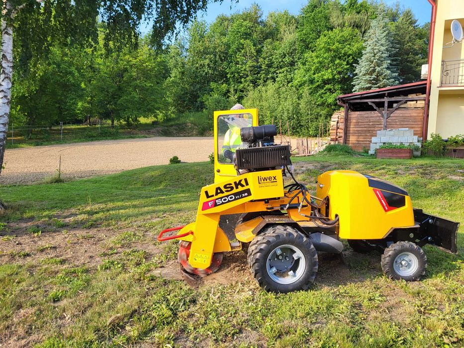 Frezowanie pni, usuwanie pni korzeni drzew, mulczowanie, wycinka drzew