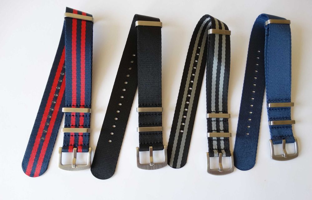 Nylonowy pasek do zegarka NATO 20mm 22mm BluShark długi XL jakość