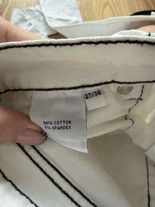 Białe spodnie jeansy Cheap Monday rurki 27/34 XXS y2k vintage
