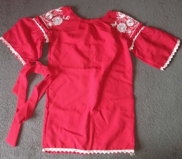 Дівчача вишита сукня червоно кольору