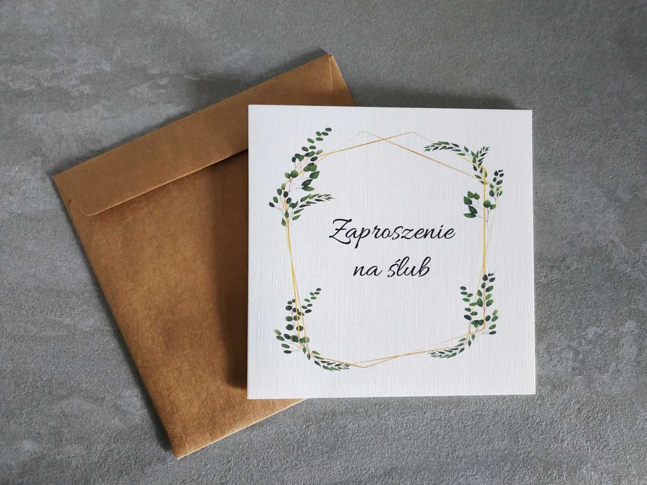 Zaproszenia slubne wesele rustykalne kwiatowe kwadratowe rebus wzory