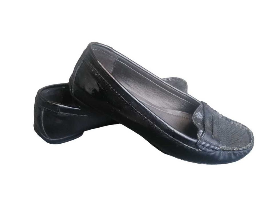 Mokasyny FOOTGLOVE skórzane czarne