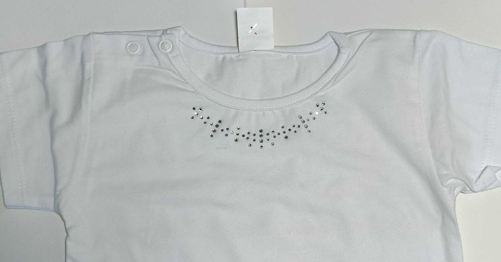 Body LE BEBE krótki rękaw BIAŁE rozmiar 86 cm