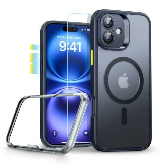 Zestaw ESR szkło hartowane i etui czarne do IPHONE 16