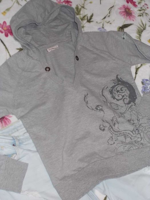 szara sportowa bluza z kapturem r.L/40 jak nowa