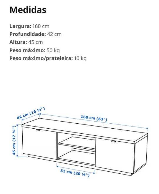 IKEA -  móvel TV BYÅS branco