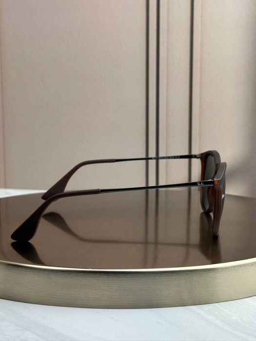 Сонцезахисні окуляри Ray-Ban Erika RB4171 гавана, зелена лінза, поляризовані, круглі, жіночі, оригінал