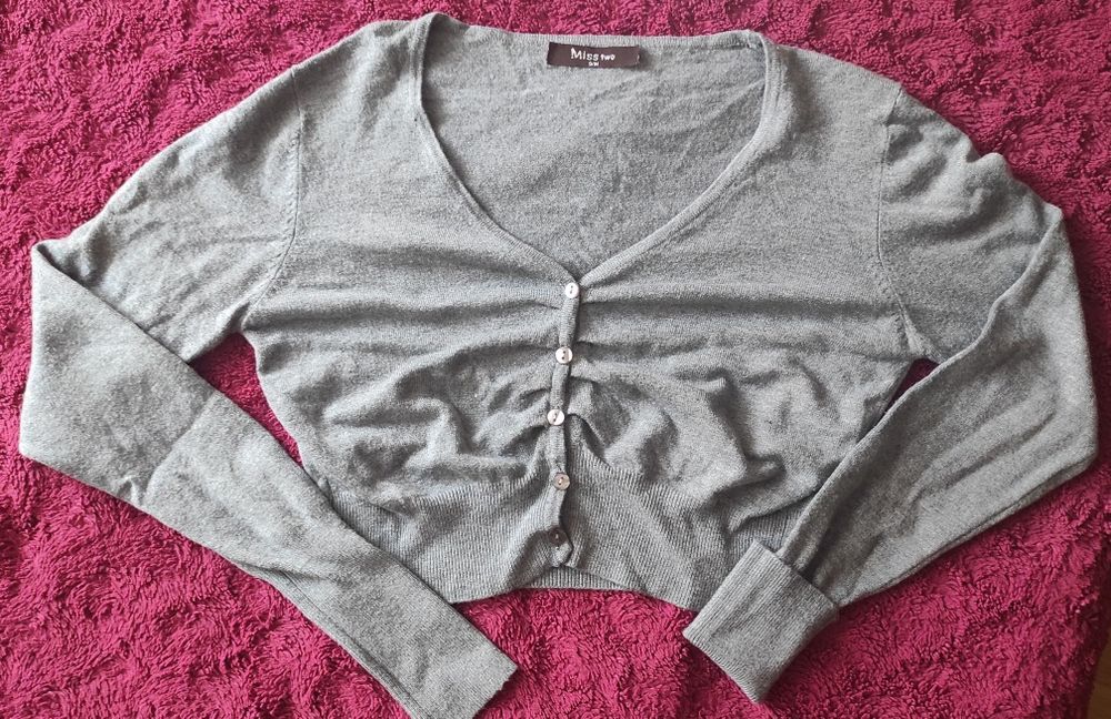 Sweter krótki bolerko kardigan S