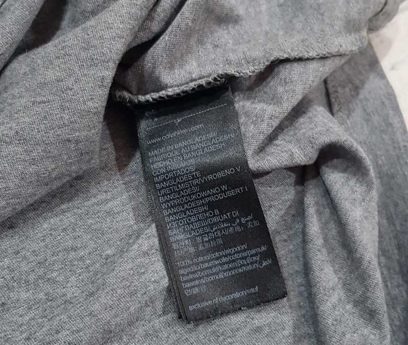 Calvin Klein Jeans * koszulka * nadruk * szara * męska * M