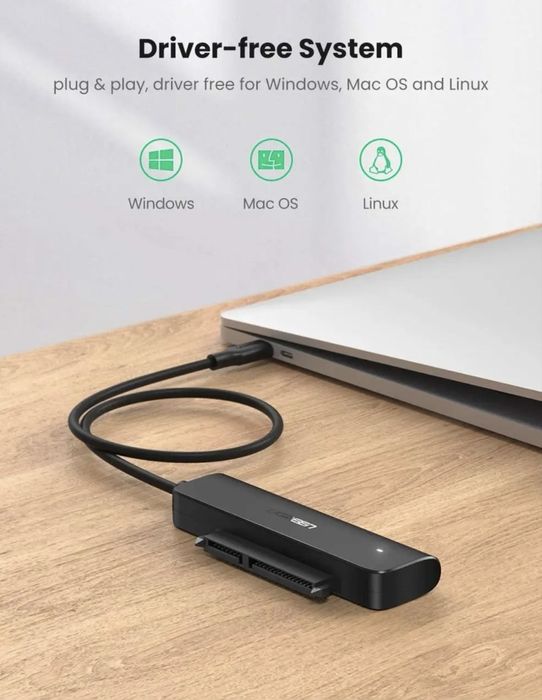 Кабель-адаптер UGREEN SATA-USB C для 2,5-дюймового SSD