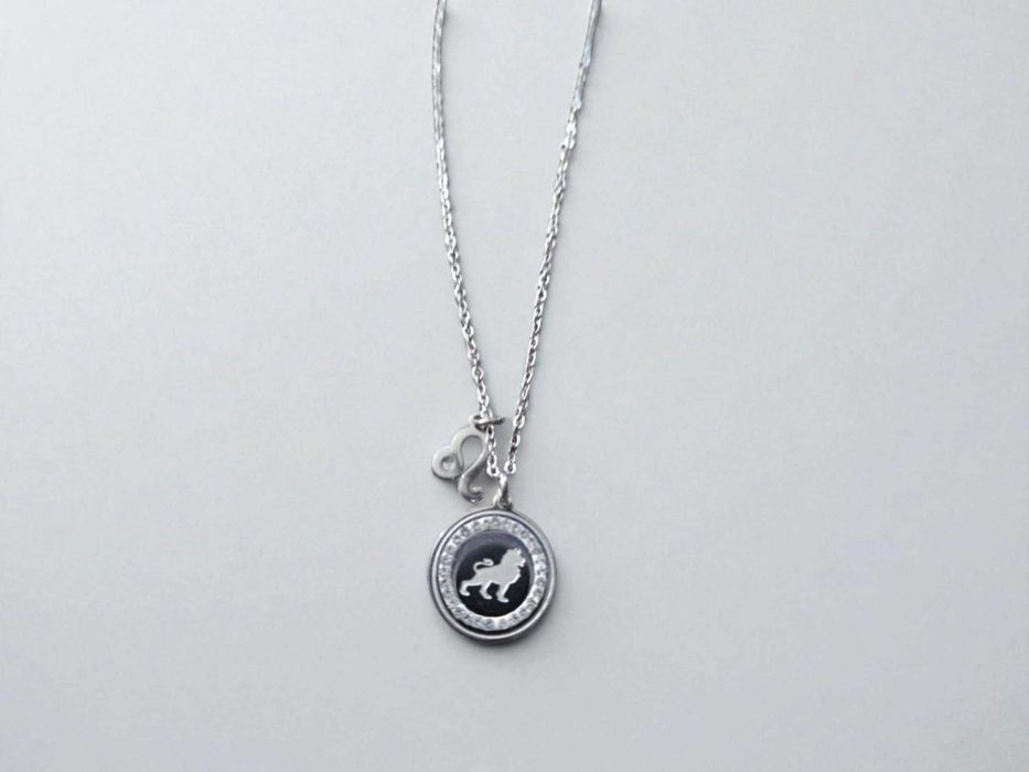 Celebrytka znak zodiaku Lew stal srebrna BLUEBERRY