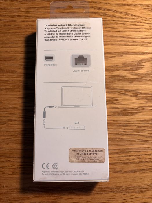Oryginalny Adapter Apple Thunderbolt na Gigabit Ethernet (A1433)