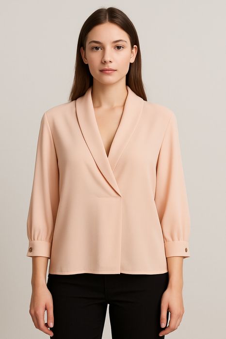 Zara basic bez nude elegancka koszula szyfonowa szyfon